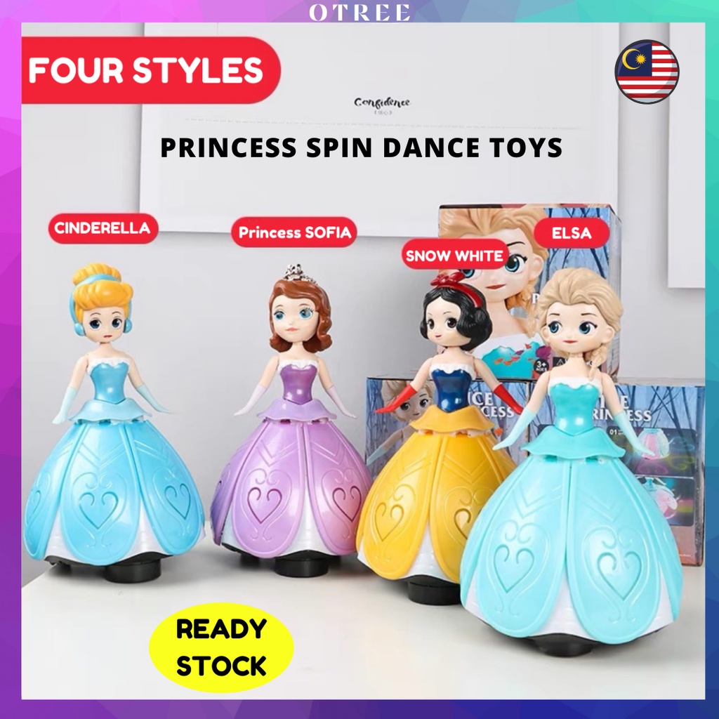 ?High Quality?Princess Dancing Spin Toys/Cinderella/Snow  White/Elsa/Sofia/Music Lightning Spin Toys/Mainan Robot Muzik | Shopee  Malaysia