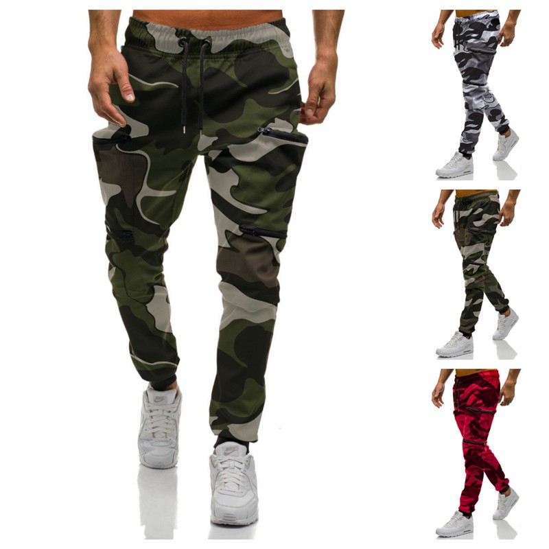 red and green camo pants