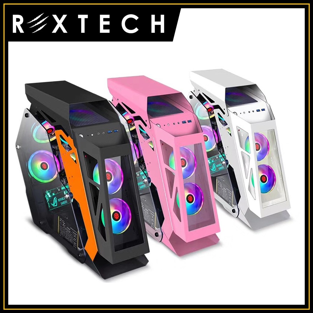 Rextech Calvary M-atx Gaming PC RGB Tempered Glass Case with USB 3.0 ...