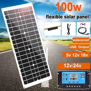 SOLKA Waterproof 12V 18V Semi-flexible Solar Battery Charging Board 50W/100W Solar Panel Charger with MC4 Connector 