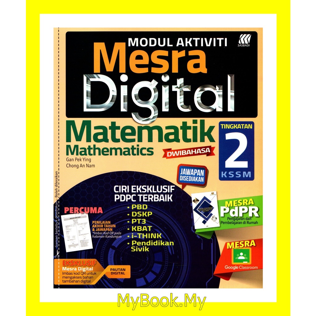 Myb Buku Latihan Modul Aktiviti Tingkatan 2 Matematik Mathematics Dwibahasa Sasbadi Shopee Malaysia