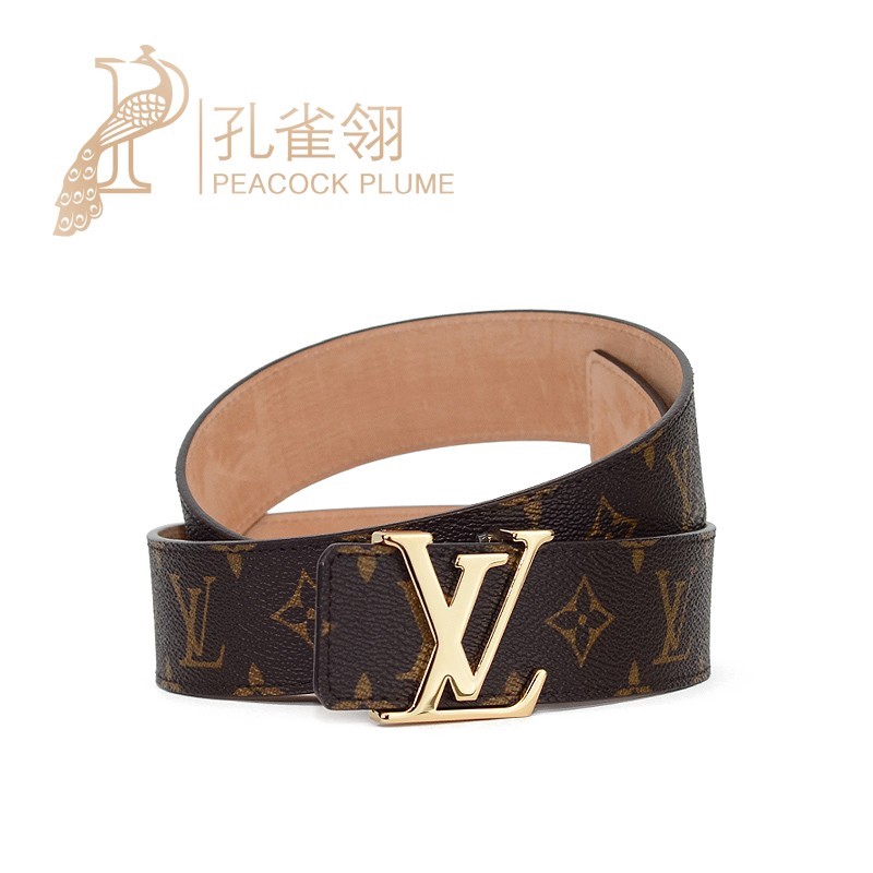 2020 new LV Louis Vuitton belts for and women the same paragraph canvas old flower gold buckle belt width: 4CM | Shopee Malaysia