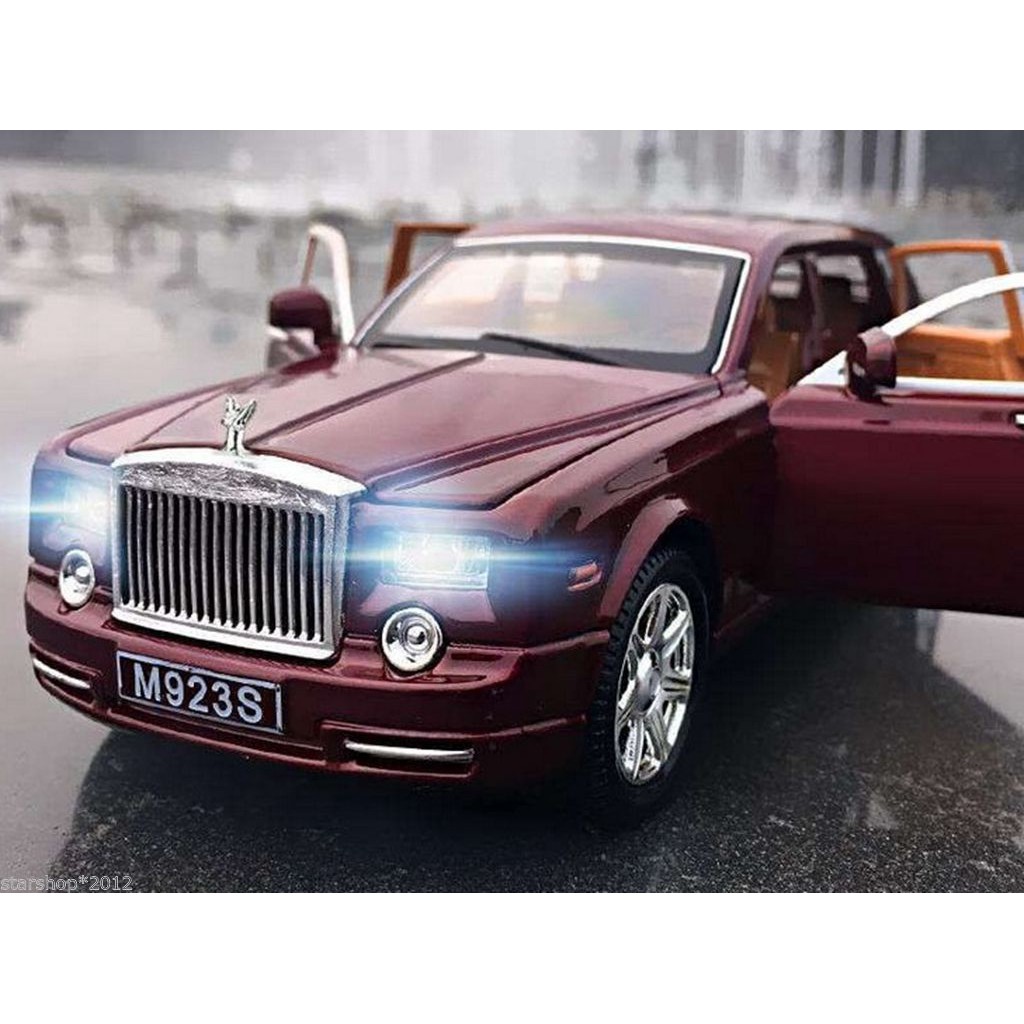 1 24 Scale Rolls Royce Phantom W Sound Light Pullback Model Toy