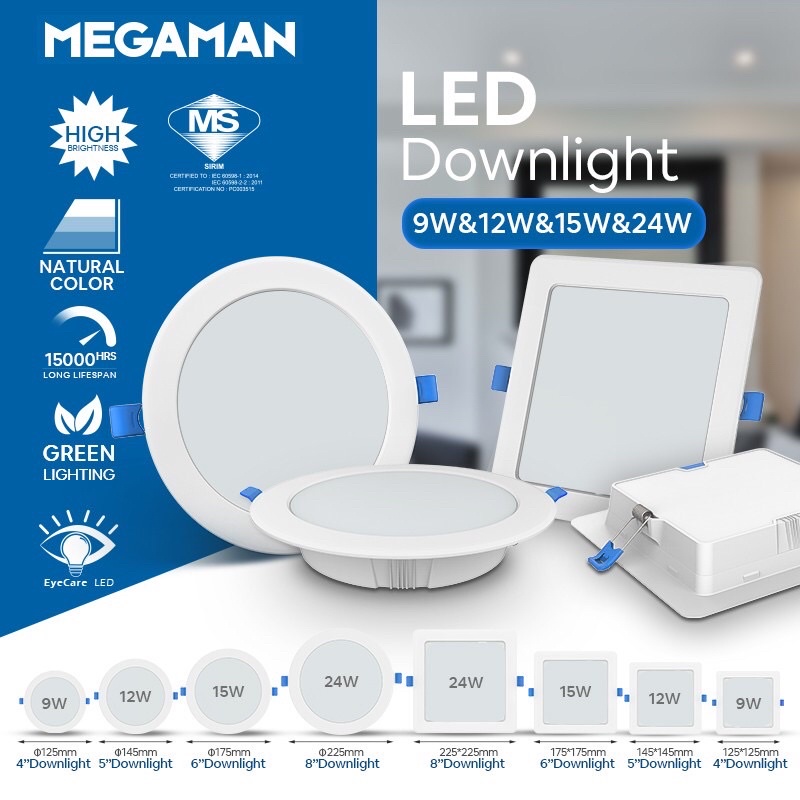 Megaman LED Downlight Lampu Siling Recessed Ceiling Light (4