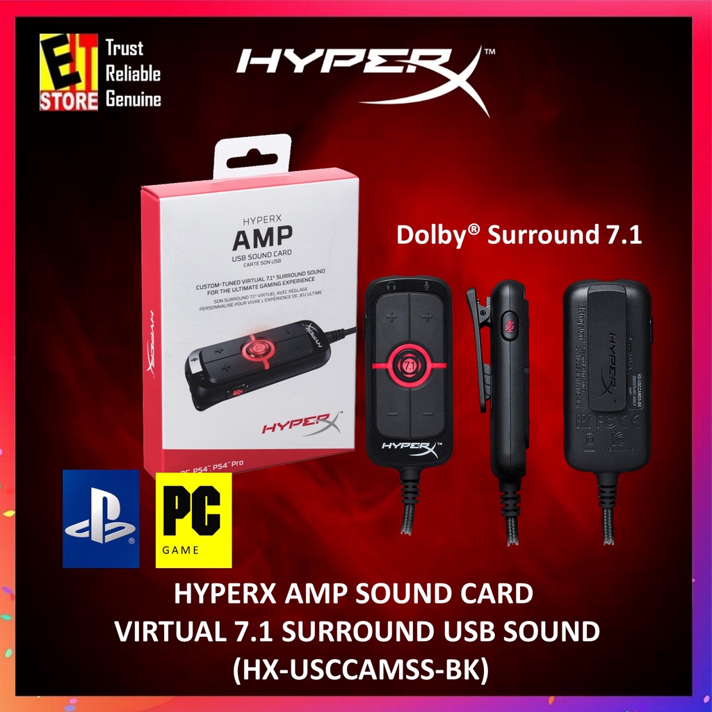 KINGSTON HYPERX AMP SOUND CARD VIRTUAL 7.1 SURROUND USB SOUND (HX