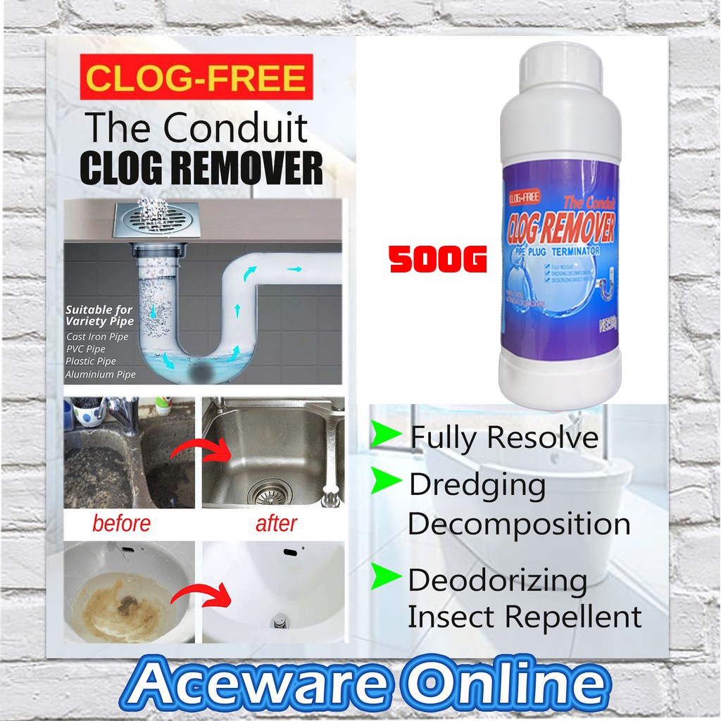 500g Clog Free The Conduit Clog Remover Terminator Toilet Pipe Plug