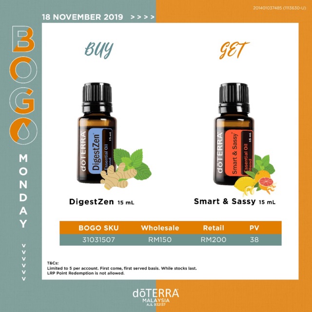doTERRA Buy One Free One BOGO Sales ( 15ml)