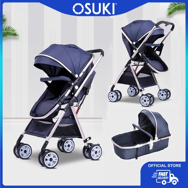 OSUKI 3 in 1 Premium Baby Stroller Two Way Facing Shopee Malaysia