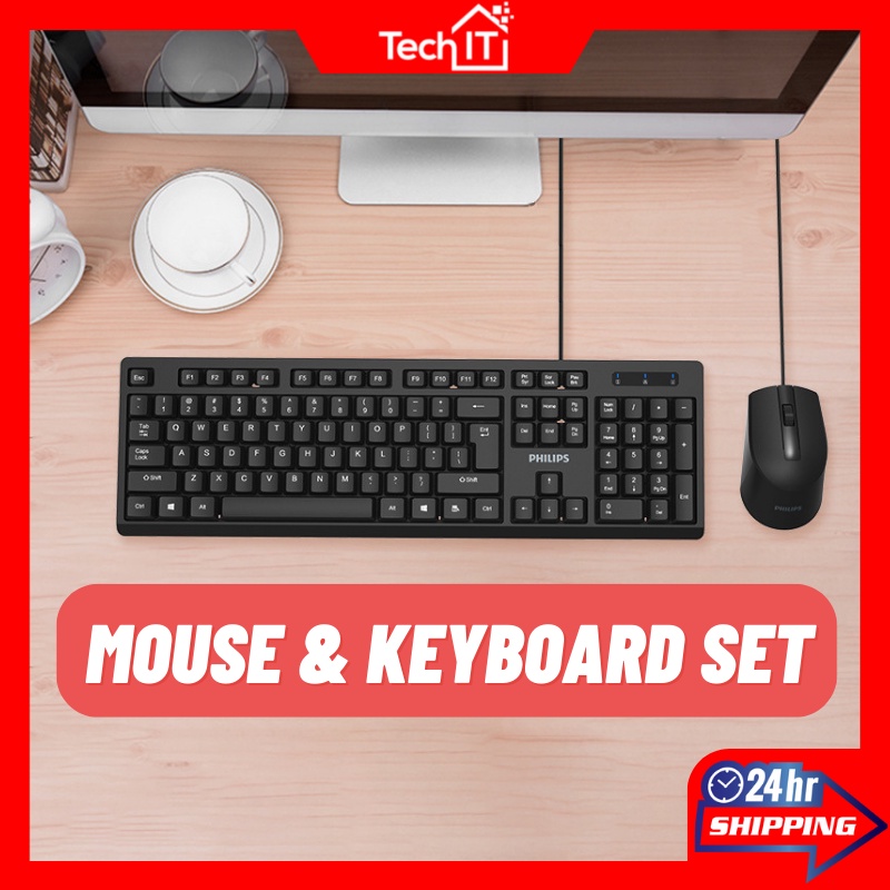 Philips Keyboard and Mouse Combo Set For PC Computer Office USB Wired Keyboards & Mice SPT6234 C234 Tetikus 键盘 滑鼠