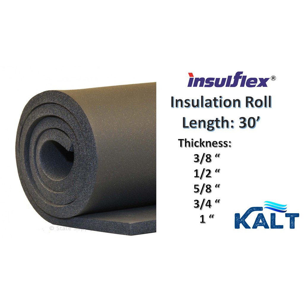 INSUFLEX FOAM ROLL INSULATION 30' (LENGTH) X 4' (WIDTH) THICK RUBBER