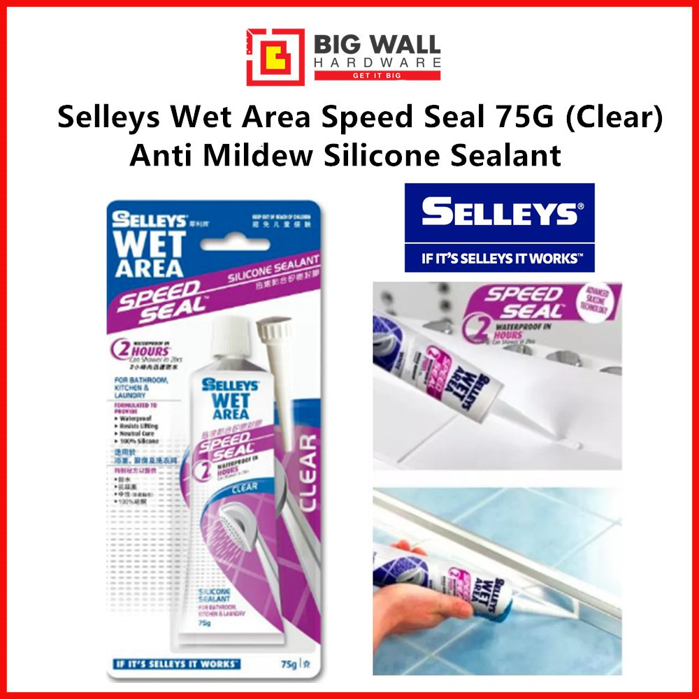 Selleys Wet Area Speed Seal 75G / 300G (Clear/White) Anti Mildew