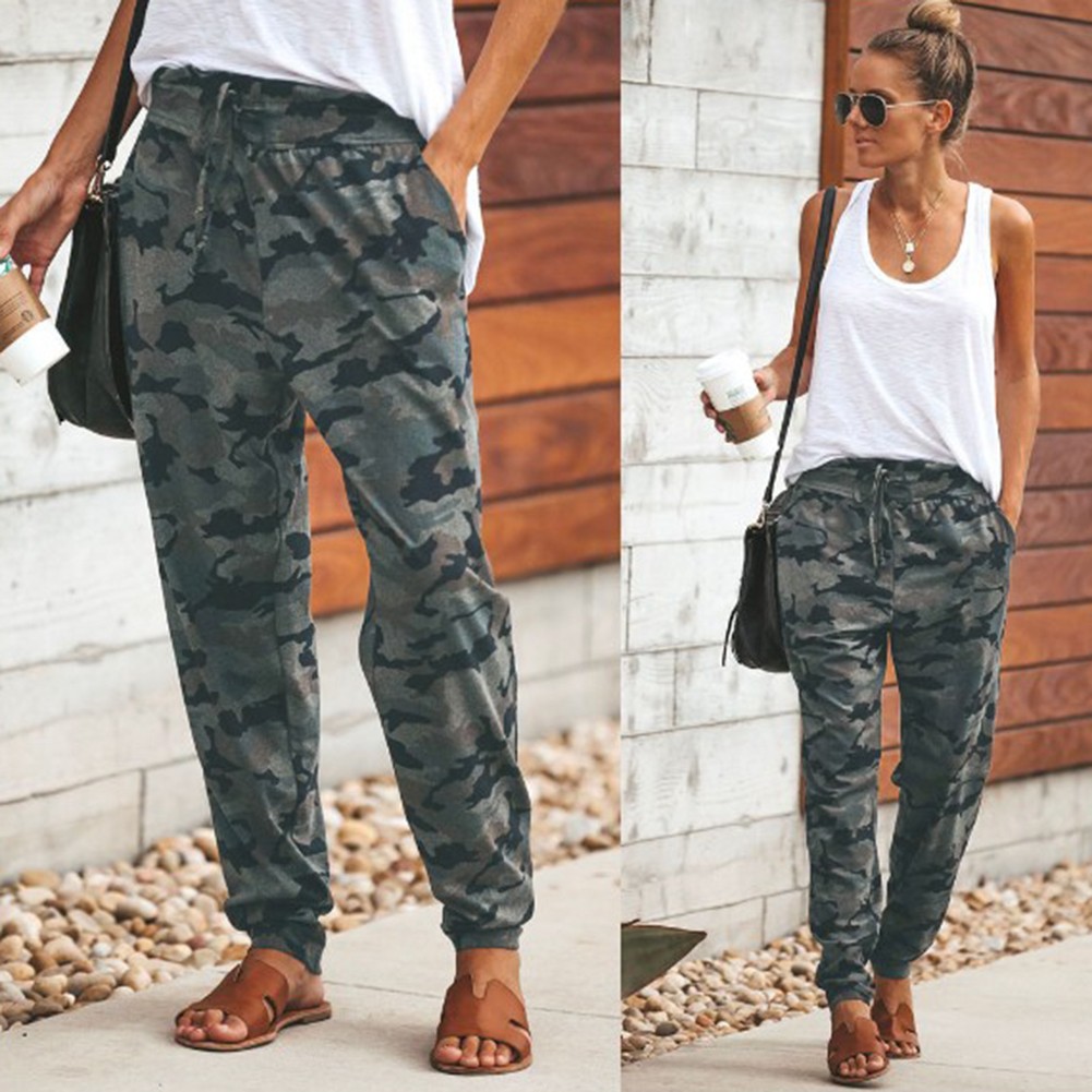 high waisted camo joggers