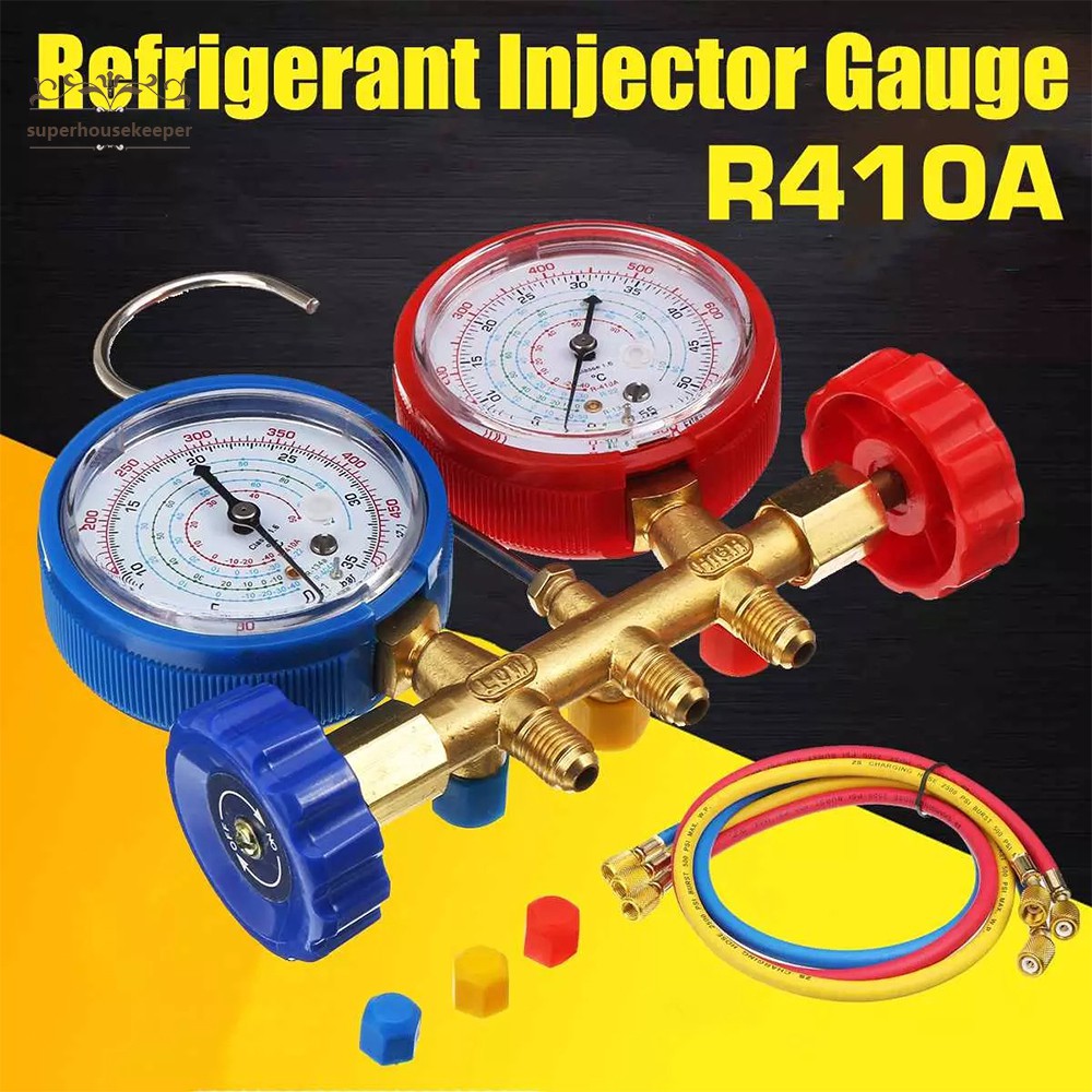 Refrigerant Charging Hoses with Diagnostic Manifold Gauge Set for R410A ...