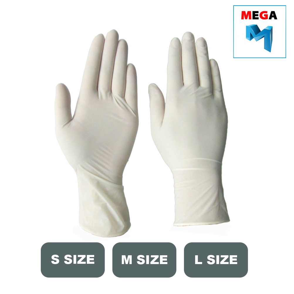 Latex Glove Sarung Tangan Powder Free 100pcs per box - S M L Size ...