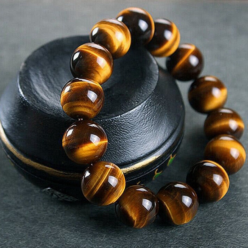 Natural Yellow Tiger Eye Stone Bracelet Men Ladies Charm Lucky Healing Bead Bracelet Yoga Meditation Jewelry