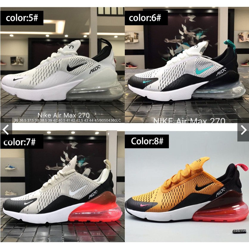 【ready stock】original!Nike sports shoes Outdoor casual couple shoes Air Max 270 Cushion Sports Running Shoes Sneakers Summer ready!! Nike air max 1. Size • 35,5, 40,5, 41, 41,5