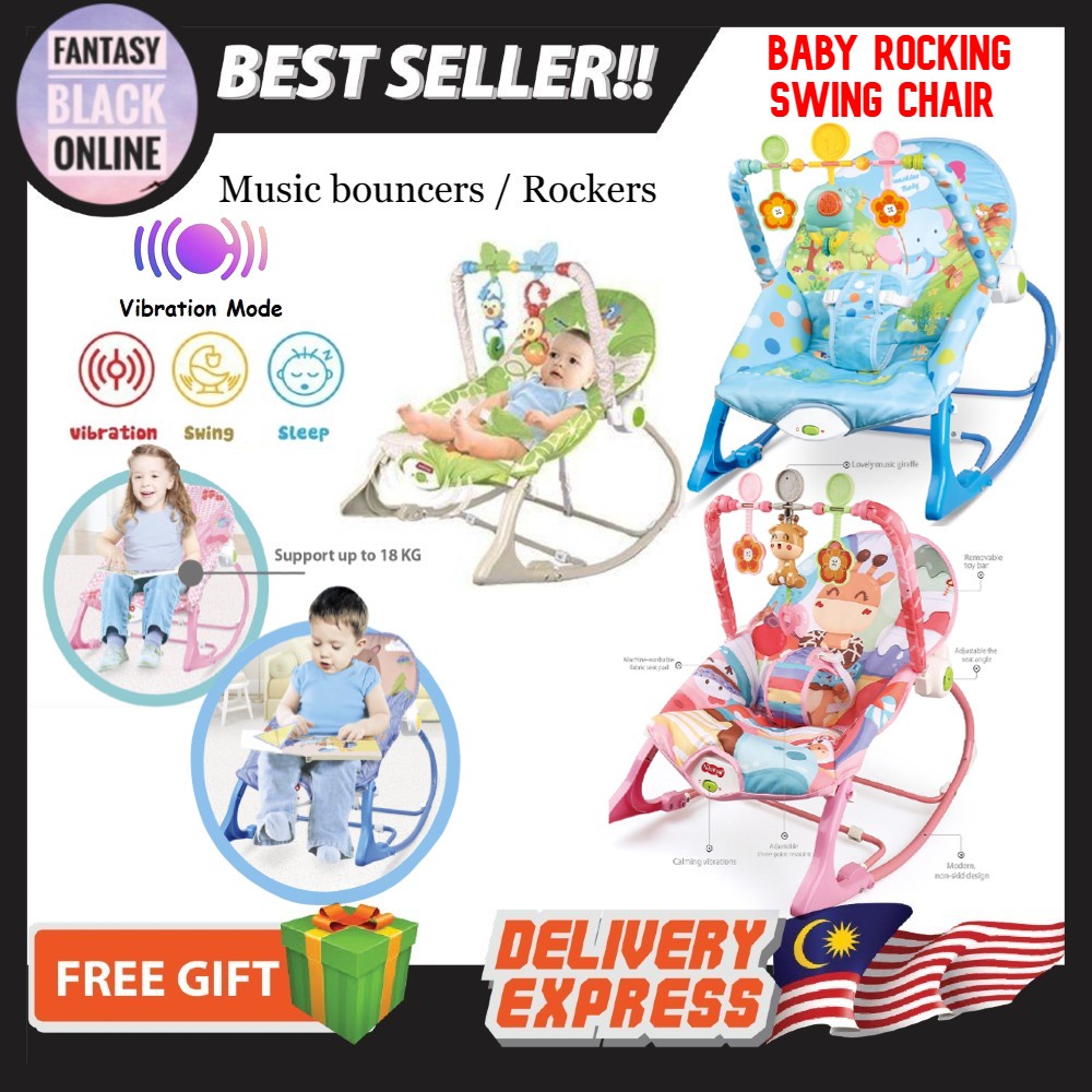 Readystock Premium Rocker Bouncer Toddler Music Sleeping Baby Rocking