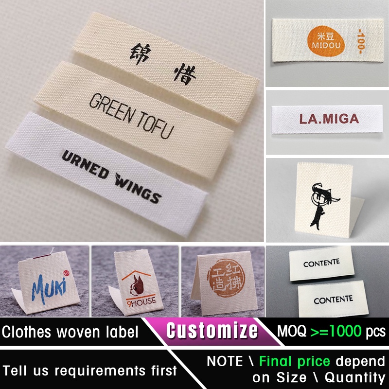 cotton care label personalized woven label clothing tag customize polyester label cotton label