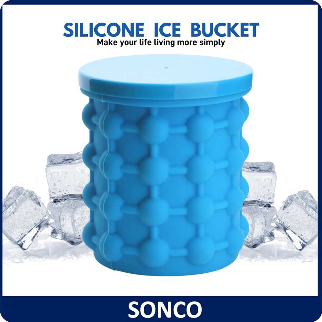 1Pc Silicone Ice Cube Mold Quickly Freeze Silicone Ice Maker Ice Cup  Creative Cylinder Ice Bucket Whiskey Beer Maker