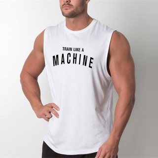 Train Like A Machine Cotton Undershirt Bodybuilding Singlet Fitness Sleeveless