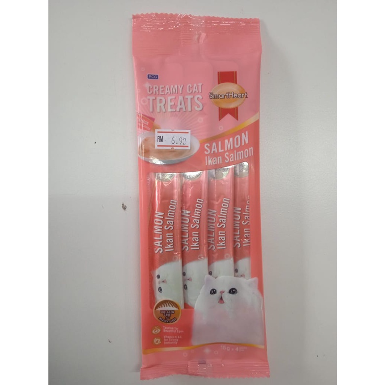 Smartheart Creamy Cat Treats Salmon 15g X 4 Pack Shopee Malaysia