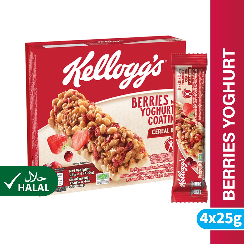 Kellogg's Berries with Yoghurty Coating Cereal Bar (25g x 4) Shopee Malaysia