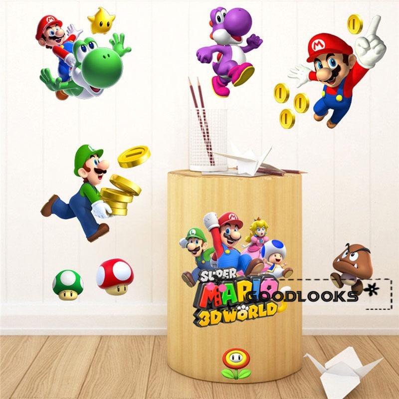 Kgo Diy Super Mario Decals Removable Wall Sticker Bros Kids Nursery Home Decor