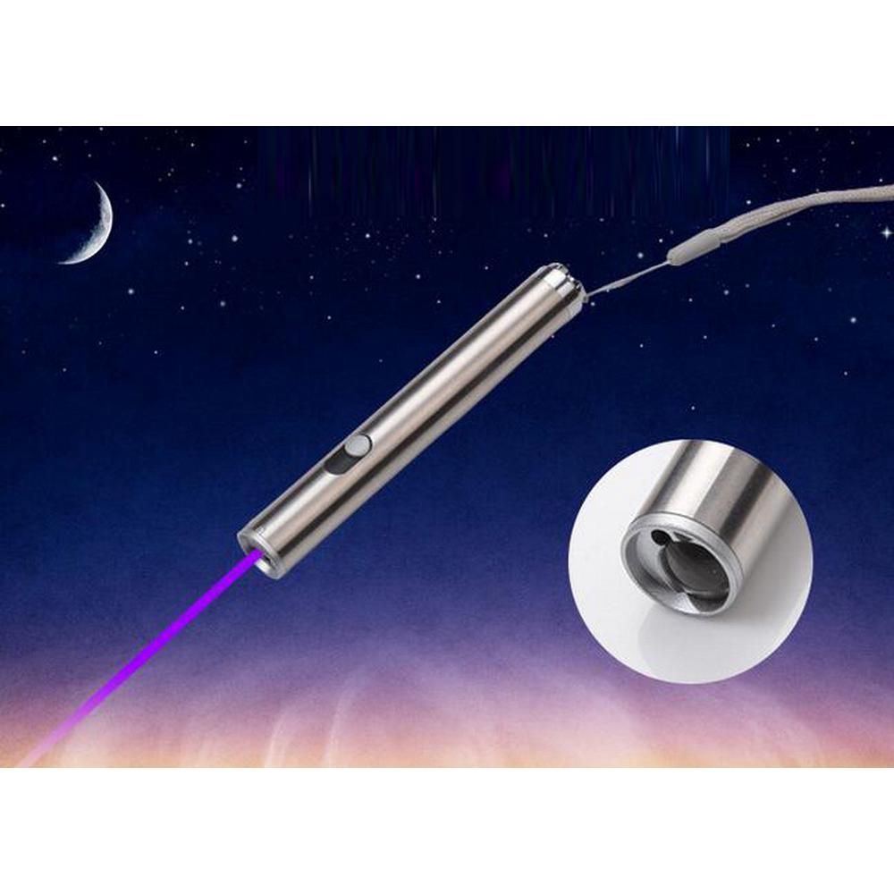 3 in 1 Laser Pointer White USB Rechargeable LED Torch light 395nM UV