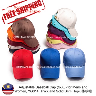 Adjustable Baseball Cap (S-XL) for Mens and Women, YG014, Thick and Solid Brim, Topi, 棒球帽, MDCAP