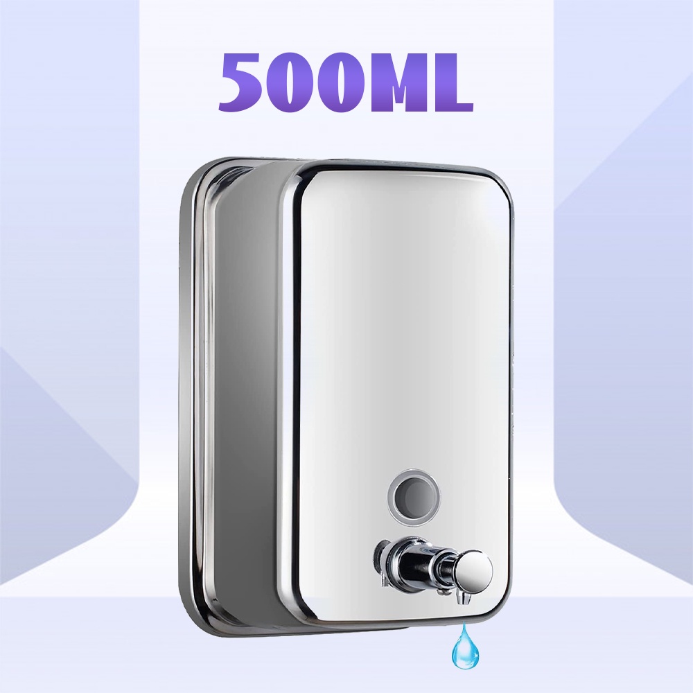 500 / 800 / 1000ML 304 STAINLESS STEEL SOAP DISPENSER WALL MOUNT MANUAL HAND LIQUID SHAMPOO SHOWER GEL DISPENSER 皂液器