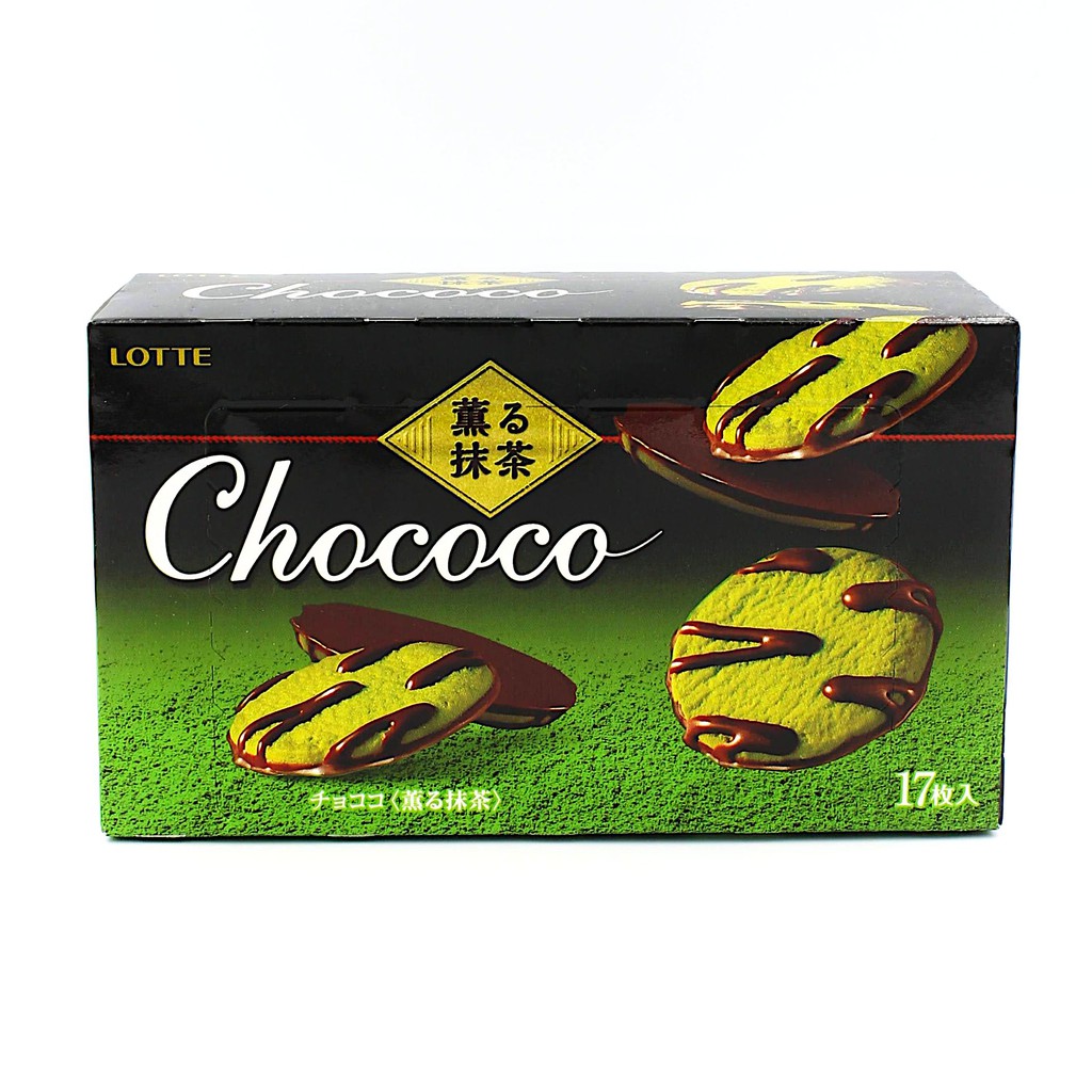 Lotte Chococo Chocolate & Matcha (Green Tea) Cookie (98.6g) 乐天 巧克力 抹茶 ...