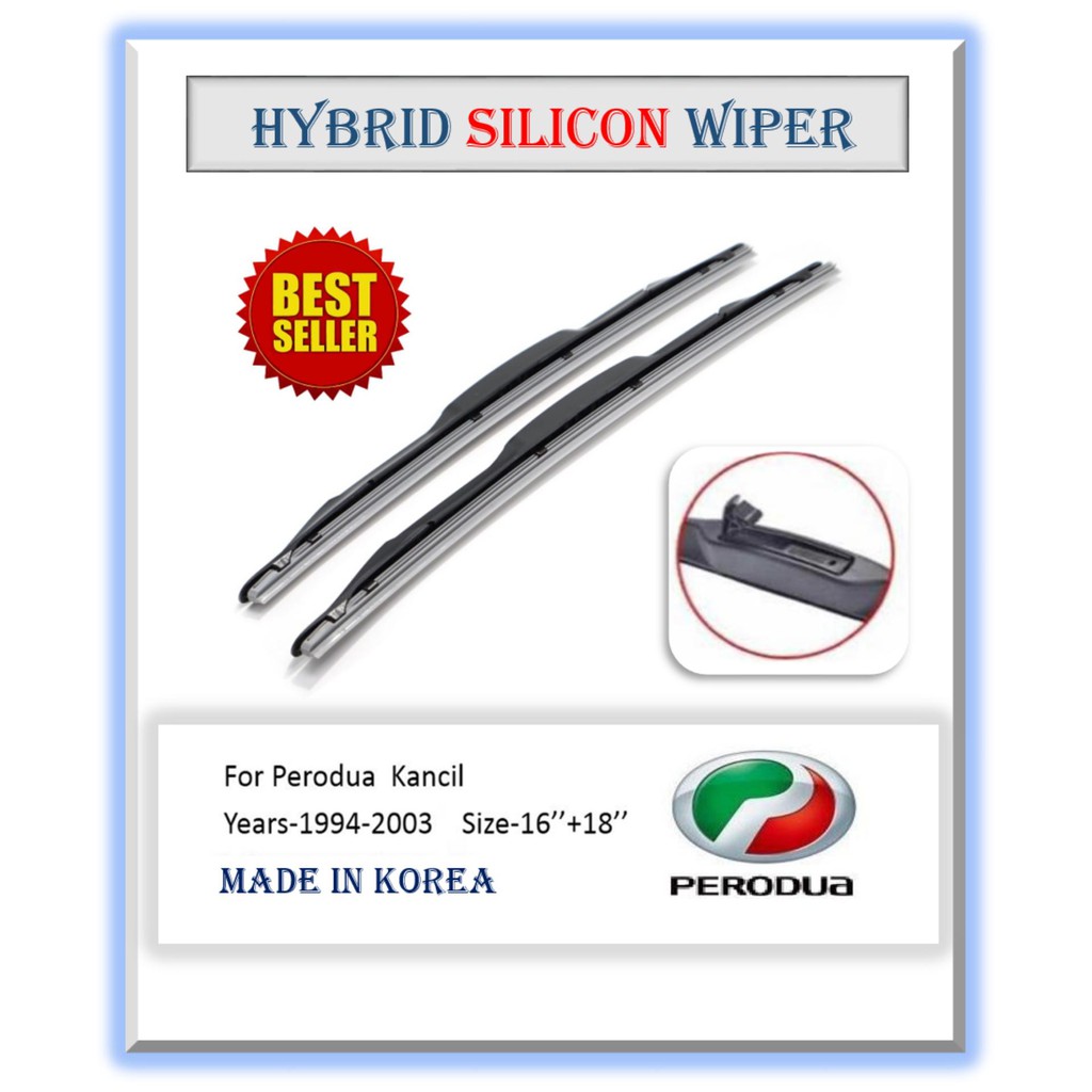 Hybrid Silicon Wiper Perodua Kancil 19942003 SIZE16''+18'' Shopee