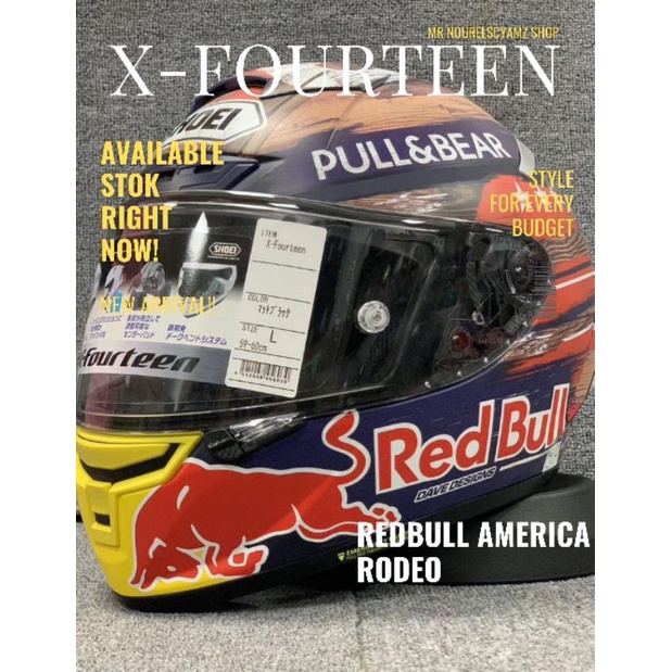 Shoei X14 Redbull Rodeo America Gp Shopee Malaysia