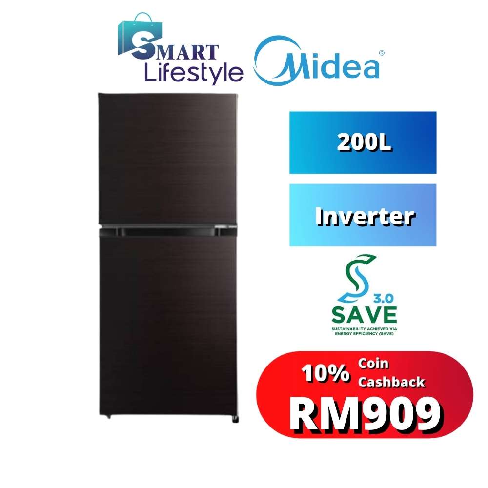 Midea 2 Door Refridgerator (200L) MDRT268MTB28 / (240L) MDRT307MTB28 ...