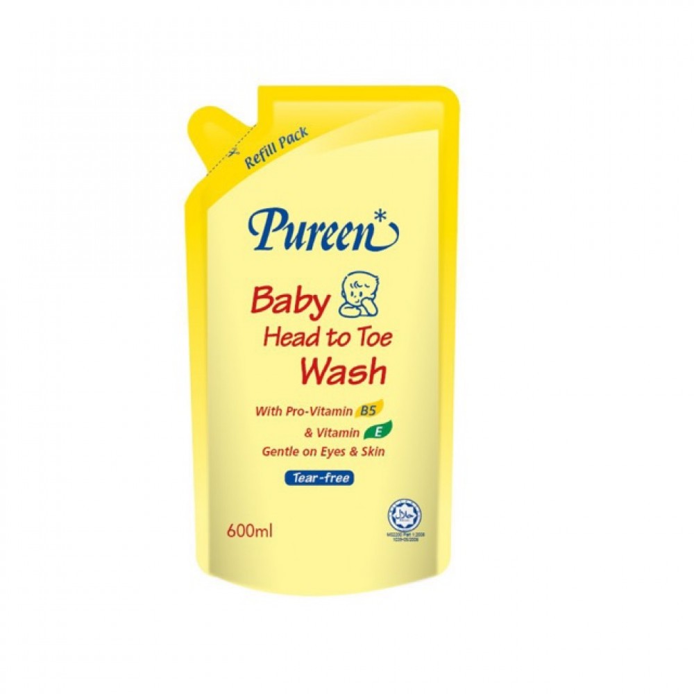 Pureen Baby Head To Toe Wash 600ml Refill Pack Shopee Malaysia