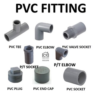 PVC Pipe Fitting Connector Socket Elbow Tee Valve Socket Plug End Cap ...