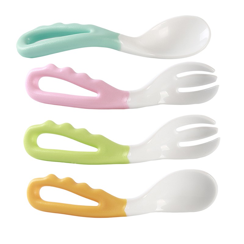 curved handle baby spoon plastic