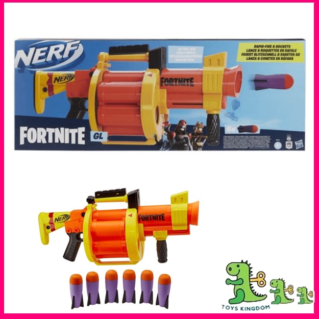 Hasbro Nerf Fortnite GL Blaster 6-Rocket Drum Pump-To-Fire | Shopee ...