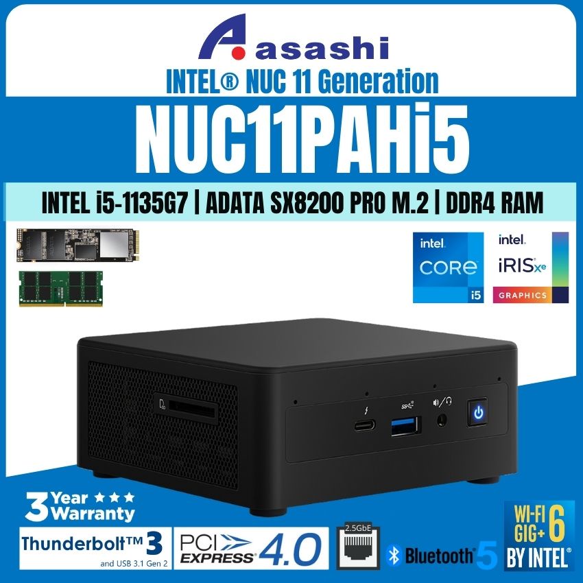 Intel NUC11PAHi5 Home ＆ Business Mini Desktop i5-1135G7 4-Core