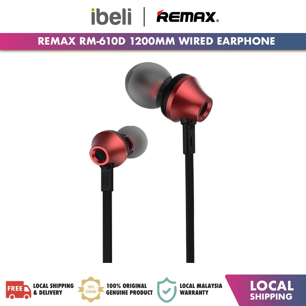 REMAX RM-610D Super Bass In-Ear Remax 610D Earphone (120cm) | Shopee ...