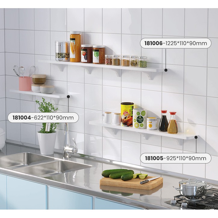 Kitchen Bathroom Floating Shelf Cabinet Tv Home Deco Rack Wall Mount Storage Hanging Punch Free Holder Bedroom Living Room White Shopee Malaysia