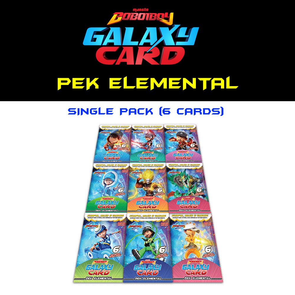 Boboiboy Galaxy Card Kad Pek Elemental Single Pack Shopee Malaysia