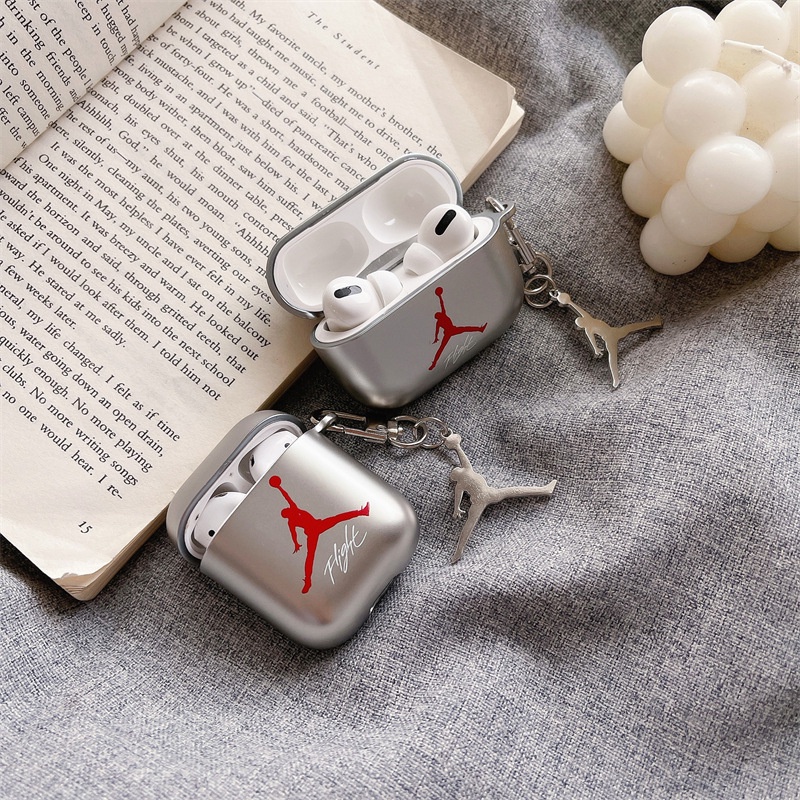 Fashion Air Jordan Logo Pendant Electroplated AirPods 3 Case Apple AirPods 2 Case Cover AirPods Pro Case IPhone TWS Bluetooth Earbuds Accessories AirPods Case Air Pod Case