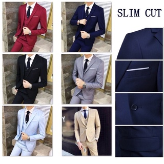 Men's Suit Wedding Groom Blazer with Pant Slim Fit 2 Piece-Suit Set to ...