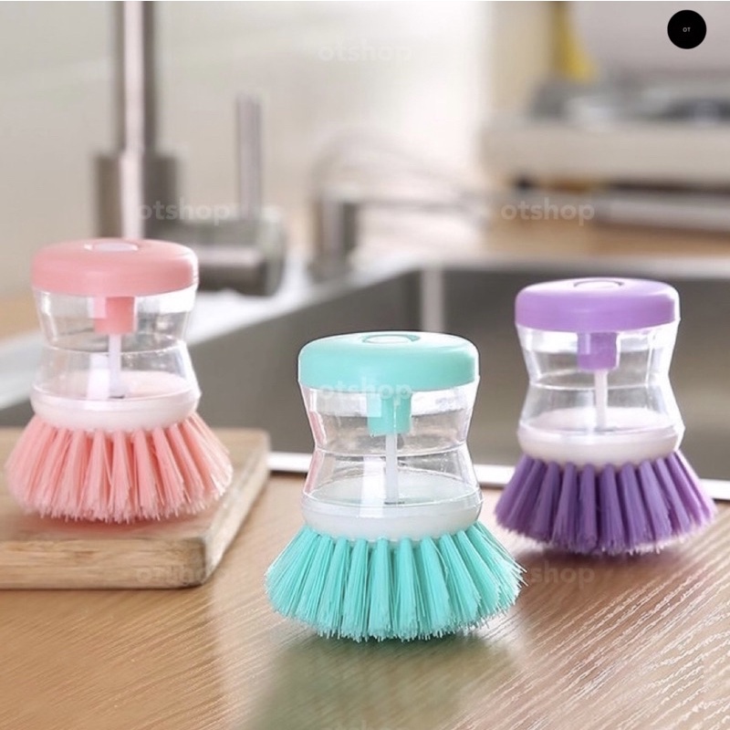 Kitchen Supplies Add Liquid Pot Cleaning Brush Household Stove Dish Washing Brush Short Handle Emery Magic Sponge Brush