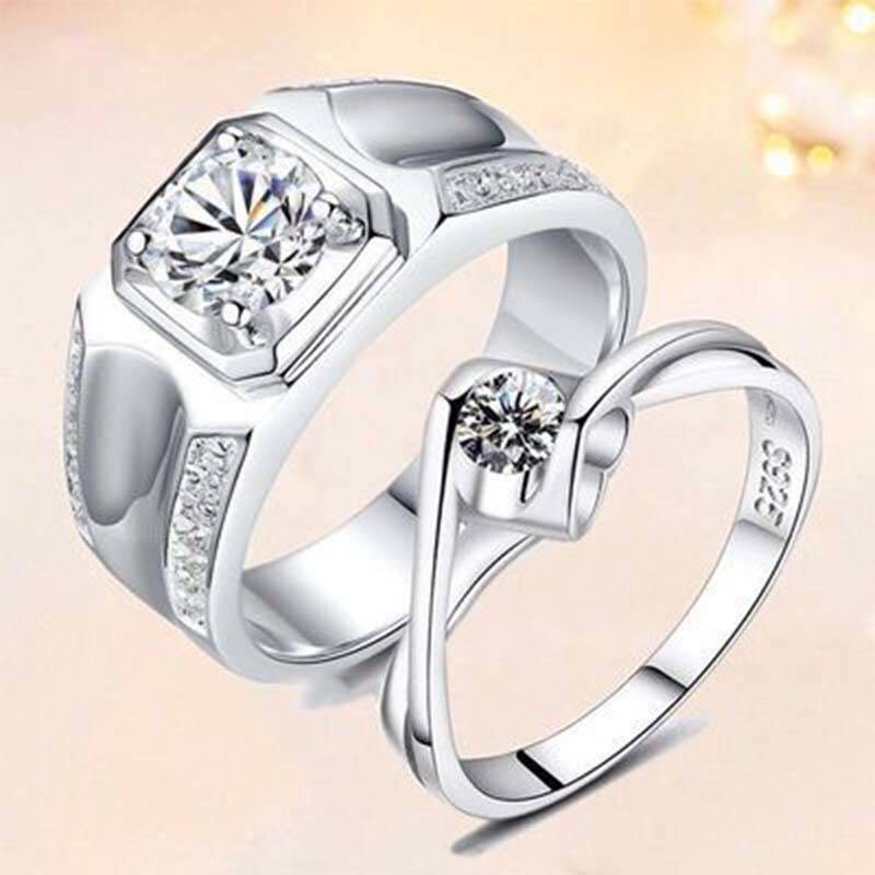 Rings Kerongsang Ready Stock Gelang Tangan Lelaki Pasangan Cincin Versi Korea Lelaki Dan Wanita Hidup Cincin Pembukaan Mulut Pasangan Cincin Berlian Perkahwinan Pasang Dewi Cincin Kawin Hadiah Pacar Shopee Malaysia