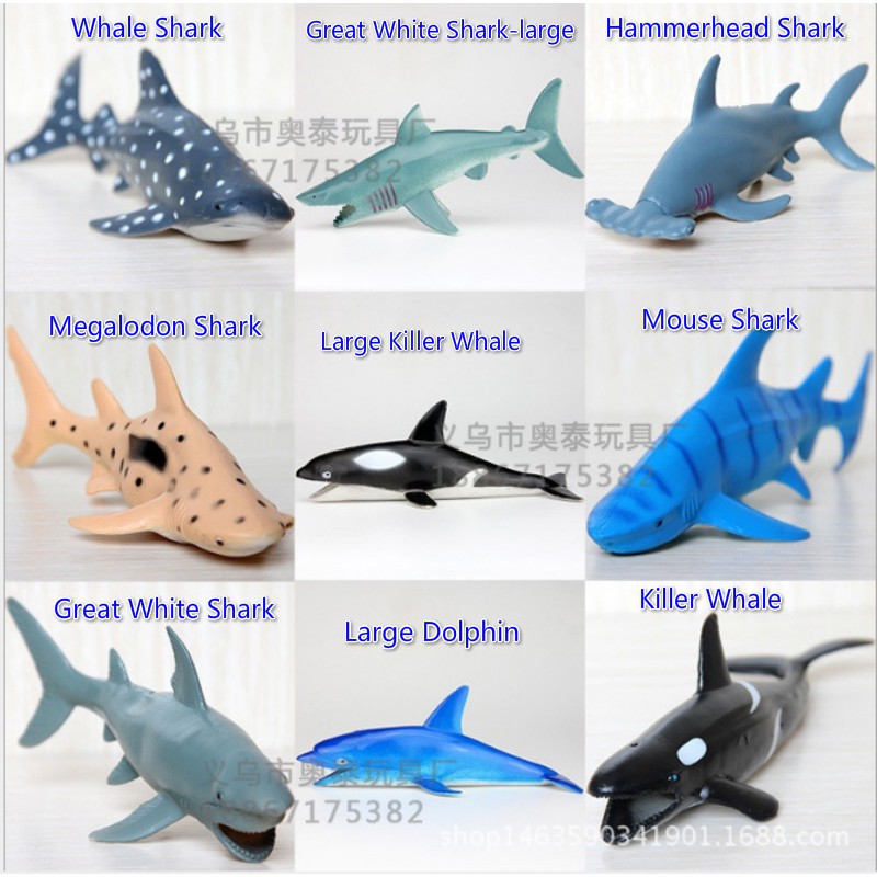 toy sharks and whales