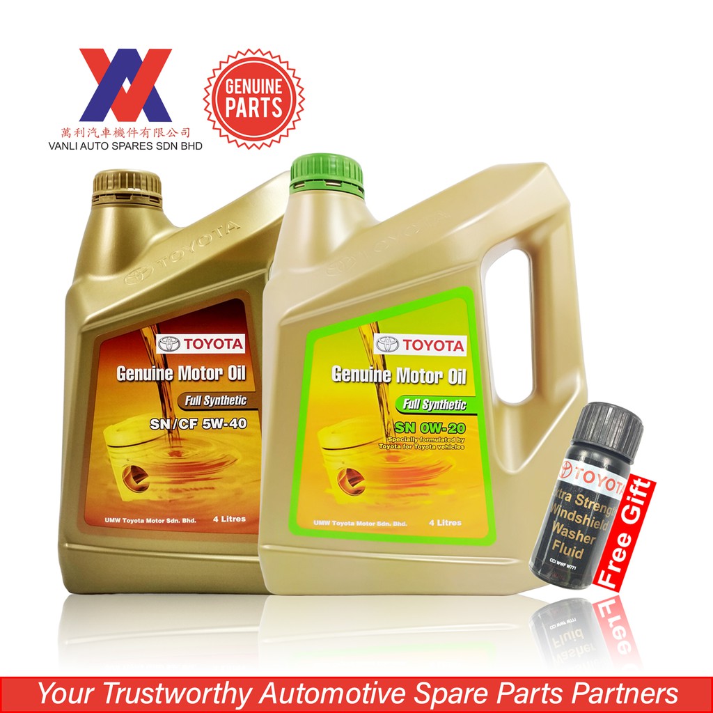 Toyota Fully Synthetic 0W20 / 5W40 Engine Oil 4L SN/CF | Shopee Malaysia