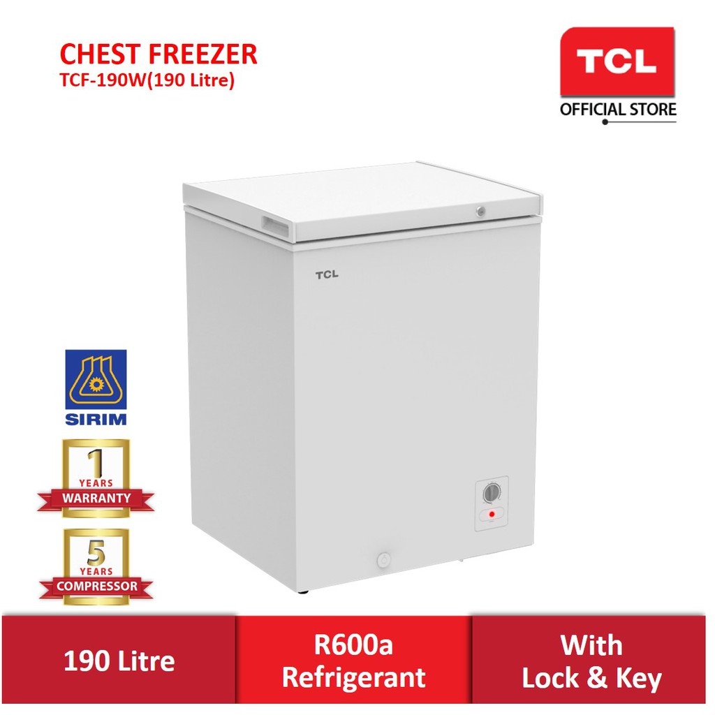 TCL Chest Freezer with Roller (190L) TCF-190W