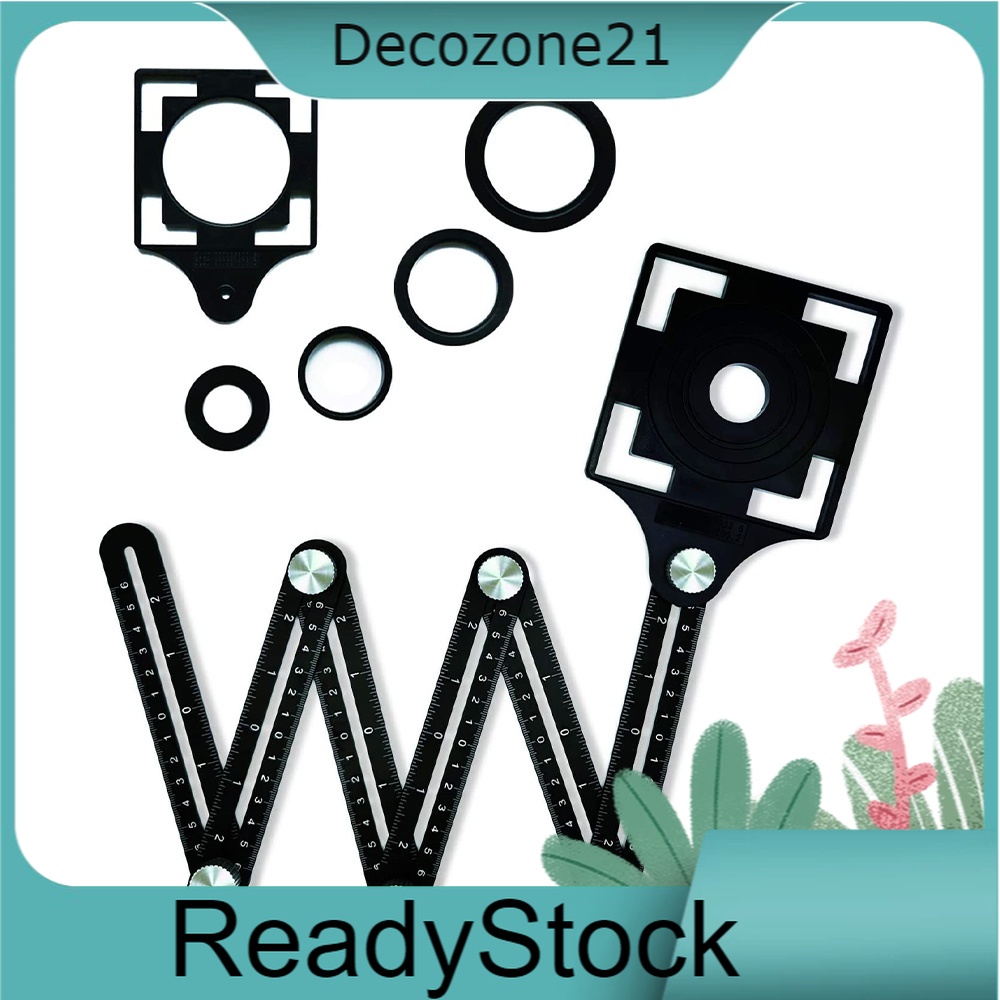 Six-Folding Ruler Metal Tool Puncher Carpentry Pembaris Ukur Tile ...